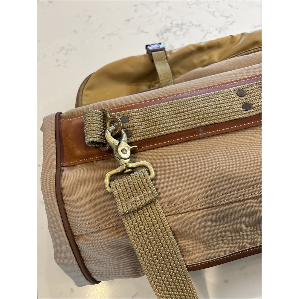 Ford X Eddie Bauer Canvas Leather Fold Up Hanging Garment Travel Bag Brass Hook - Picture 11 of 12